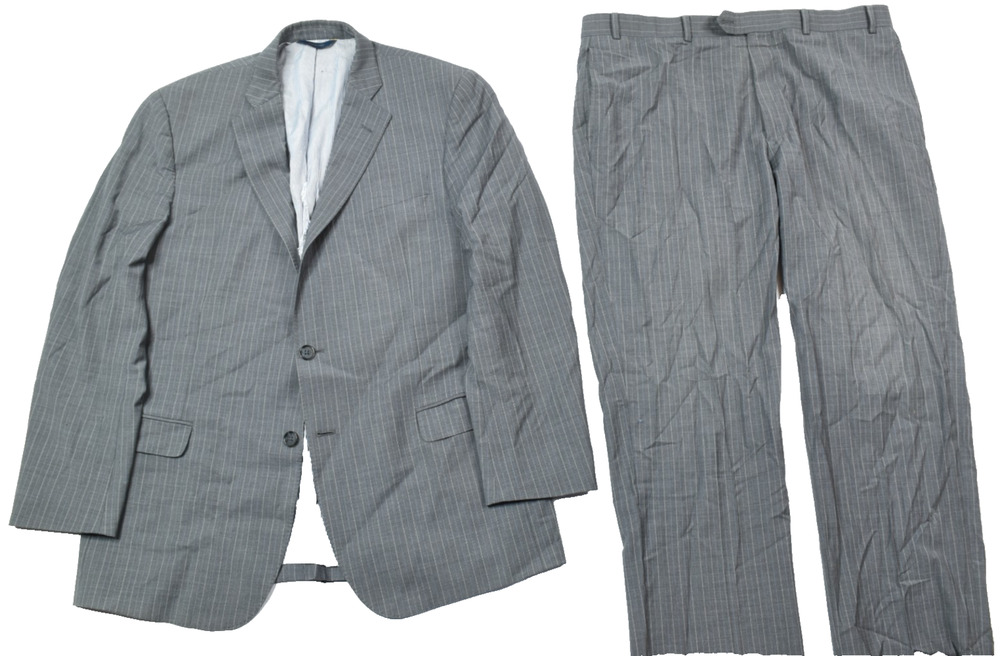 Brooks Brothers Explorer Fitzgerald Suit Mens 42R Gray Striped Wool Stretch
